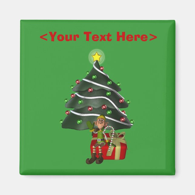 Männliche Elf Weihnachtsbaum Funny Holiday Magnet (Vorne)