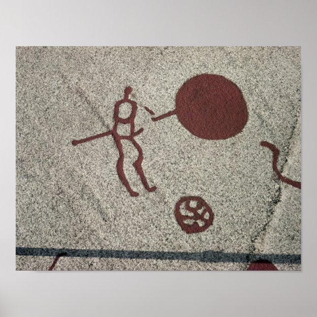 Männliche Figur mit Sonne Poster (Vorne)