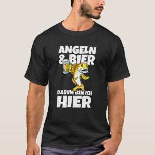 Männliche Fischerei und Bier Angler Sprichwort Fis T-Shirt