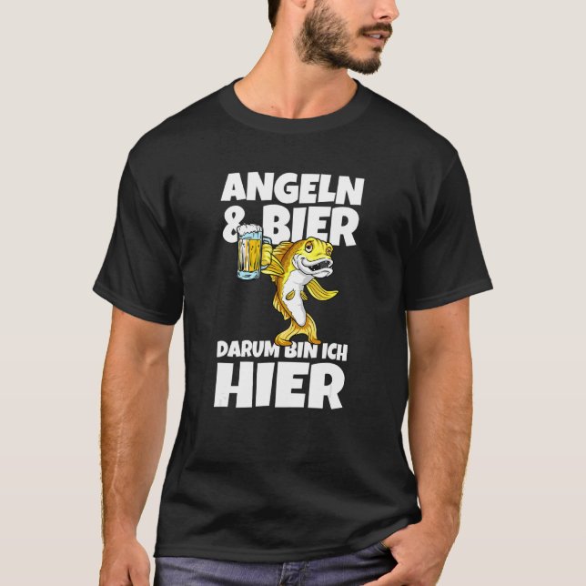 Männliche Fischerei und Bier Angler Sprichwort Fis T-Shirt (Vorderseite)