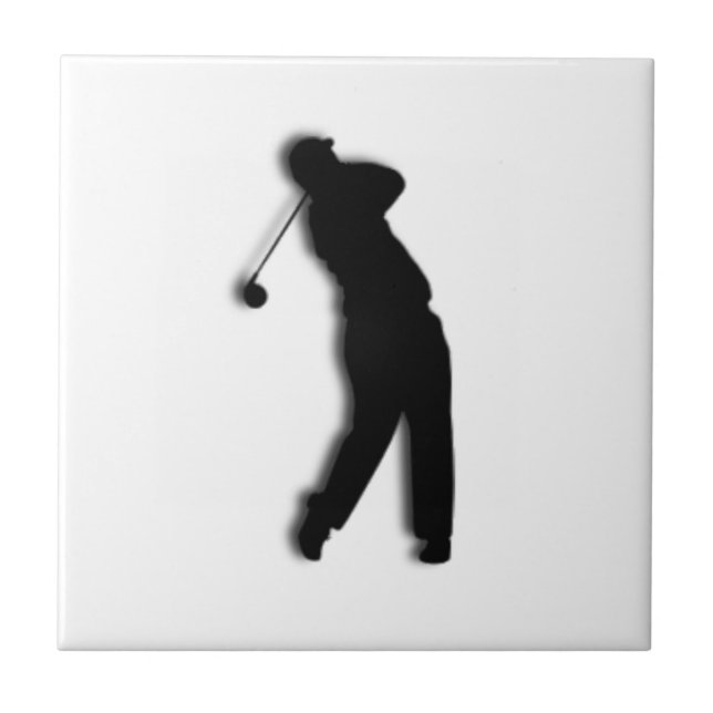Männliche Golfer Keramik Tile Fliese (Vorderseite)
