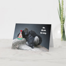 Männliche Gorilla wird das Party nicht zum Geburts Karte