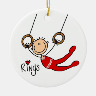 Männliche Gymnast auf Rings Keramik Ornament