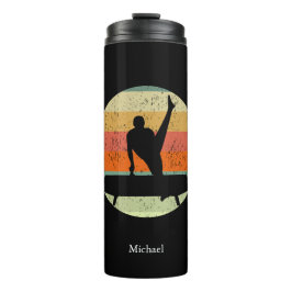 Männliche Gymnastik Male Gymnastik Sonnenuntergang Thermosbecher