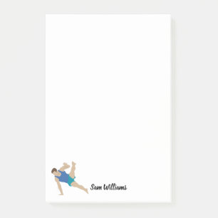 Männliche Gymnastik Post-it Klebezettel