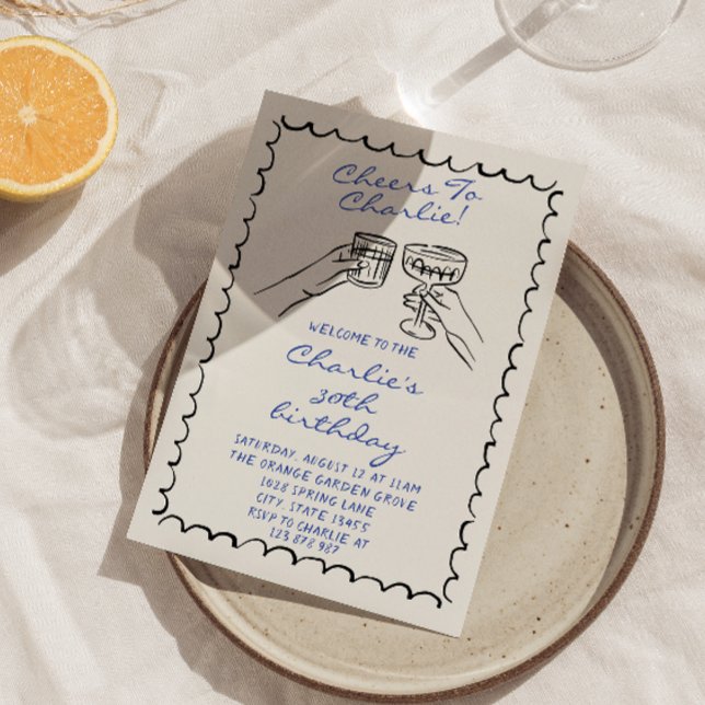 Männliche Hand geschrieben Gezeichnet für seine Ge Einladung (Von Creator hochgeladen)