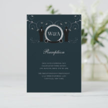 Männliche Hochzeit Silver Blue Monogram LGBTQ Empf