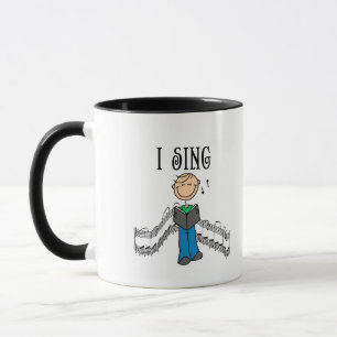 Männliche Ich singe T-Shirts und Geschenke Tasse