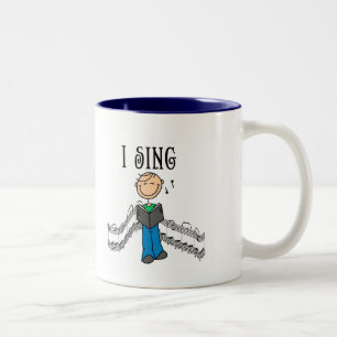 Männliche Ich singe T-Shirts und Geschenke Zweifarbige Tasse