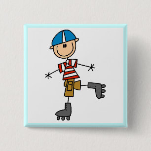 Männliche Inline-Skaten-T-Shirts und Geschenke Button