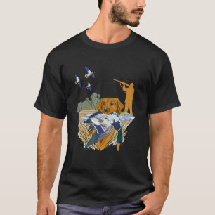 Männliche Jagdausrüstung für die Ente rufen an T-Shirt