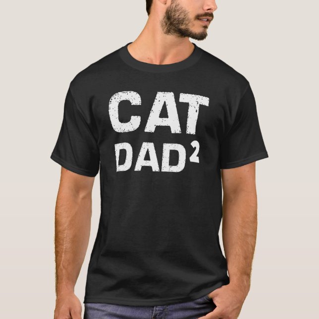 Männliche Katze Vater 2 Katzen T-Shirt (Vorderseite)