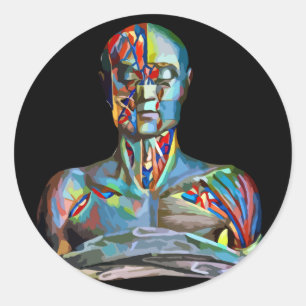 männliche Körperteile menschliche Anatomie abstrak Runder Aufkleber