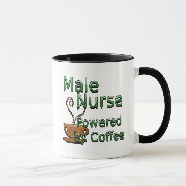 Männliche Krankenschwester angetrieben durch Tasse (Rechts)