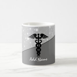 Männliche Krankenschwester Caduceus Medical Black Kaffeetasse