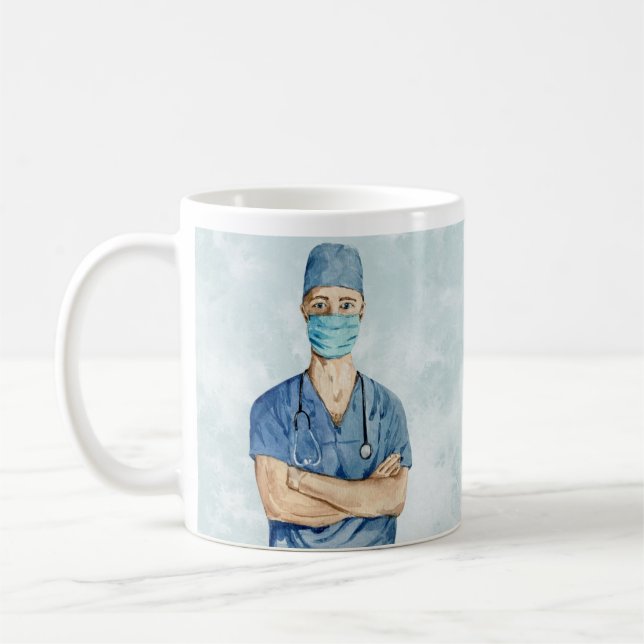 Männliche Krankenschwester Personalisiert Coffee T Kaffeetasse (Links)
