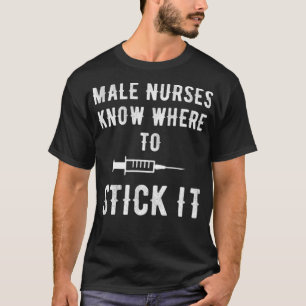 Männliche Krankenschwestern wissen, wo sie das Med T-Shirt