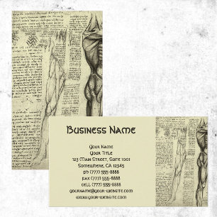 Männliche Muskelanatomie Sketch von Leonardo da Vi Visitenkarte