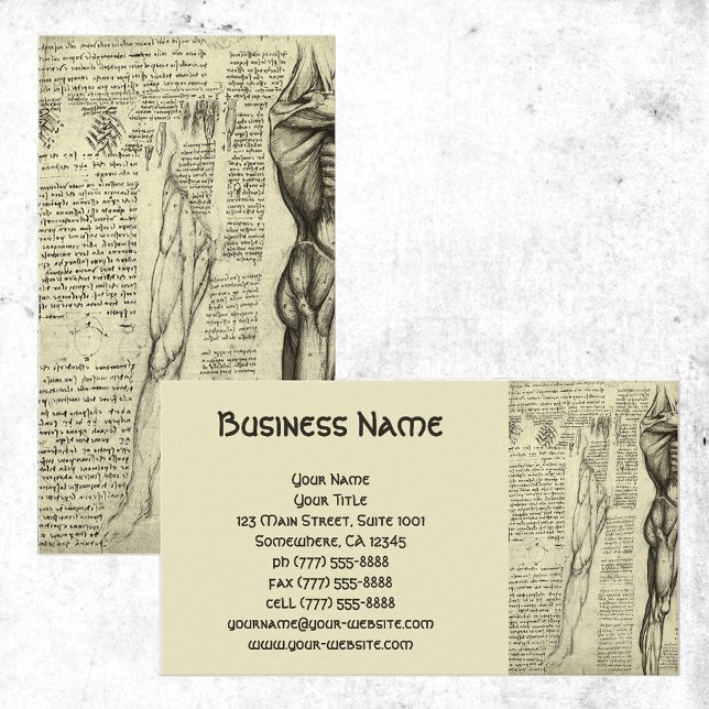 Männliche Muskelanatomie Sketch von Leonardo da Vi Visitenkarte (Von Creator hochgeladen)