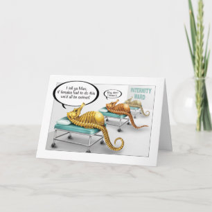 Männliche Seepferde Schwangerschaftskarte Karte