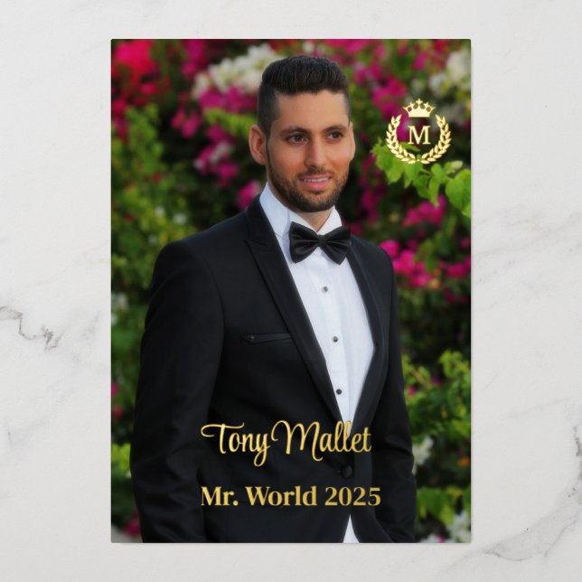 Männliche Seite Folieneinladung (Vorderseite)