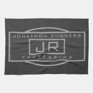 Männliche Sporty Geometric Gray & Dark Grays Geschirrtuch