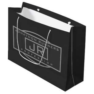 Männliche Sporty Geometric Gray & Dark Grays Große Geschenktüte