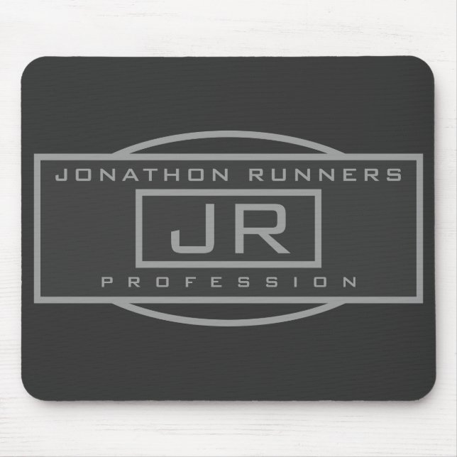 Männliche Sporty Geometric Gray & Dark Grays Mousepad (Vorne)