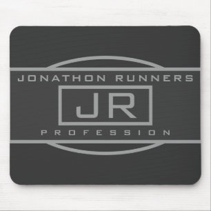 Männliche Sporty Geometric Gray & Dark Grays Mousepad