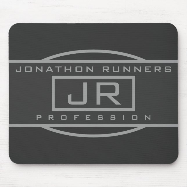 Männliche Sporty Geometric Gray & Dark Grays Mousepad (Vorne)