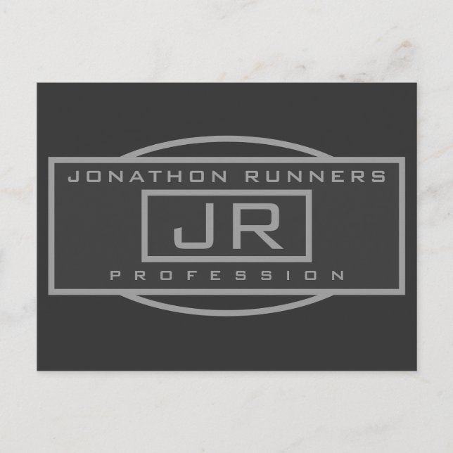 Männliche Sporty Geometric Gray & Dark Grays Postkarte (Vorderseite)