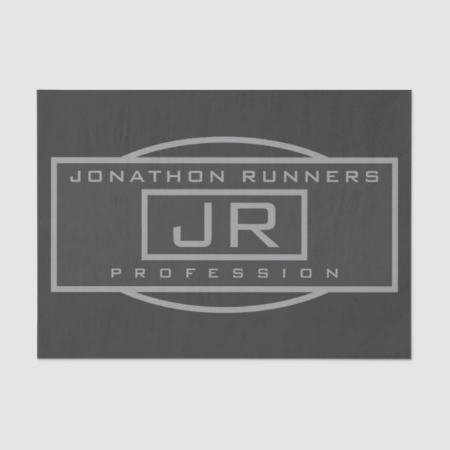 Männliche Sporty Geometric Gray & Dark Grays Seidenpapier (Vorderseite)