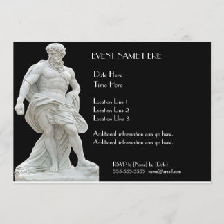Männliche Statue-Einladungen Einladung
