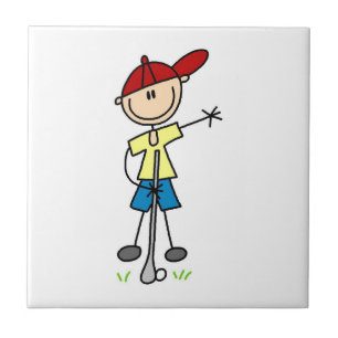 Männliche Stockfigur-Golfer Fliese