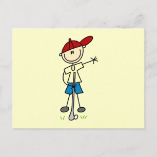 Männliche Stockfigur Golfer Postkarte