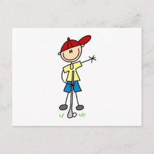 Männliche Stockfigur Golfer Postkarte