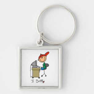 Männliche Stockfigur Web-Surfer Schlüsselanhänger