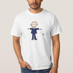Männliche Strichmännchen-Krankenschwester - Blau T-Shirt