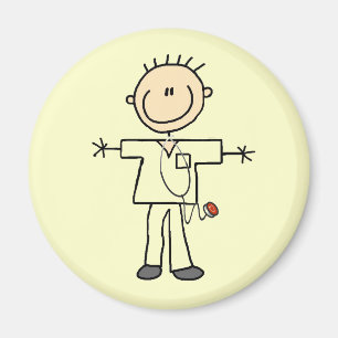 Männliche Strichmännchen-Krankenschwester Magnet