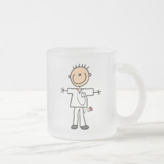 Männliche Strichmännchen-Krankenschwester Mattglastasse