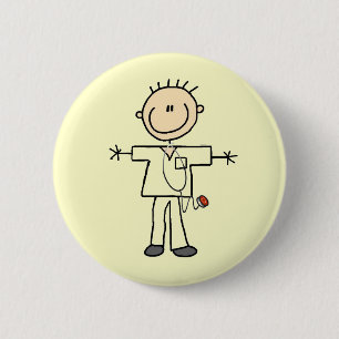Männliche Strichmännchen-Krankenschwester-T-Shir Button
