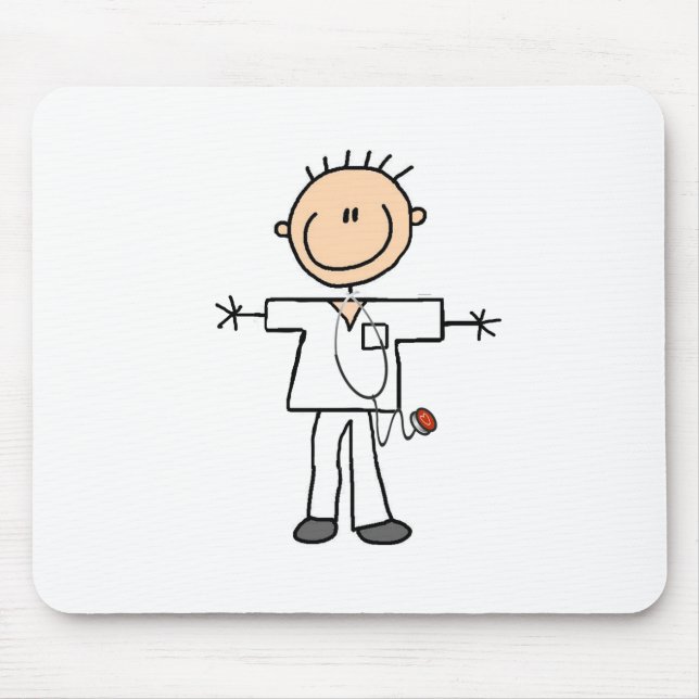 Männliche Strichmännchen-Krankenschwester-T-Shirts Mousepad (Vorne)