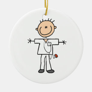 Männliche Strichmännchen Nurse Keramik Ornament