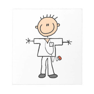 Männliche Strichmännchen Nurse Notizblock