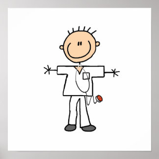 Männliche Strichmännchen Nurse Poster