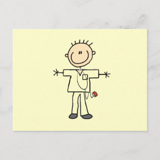 Männliche Strichmännchen Nurse Postkarte