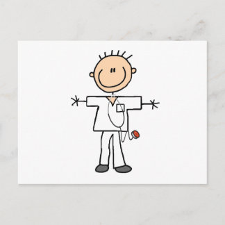 Männliche Strichmännchen Nurse Postkarte