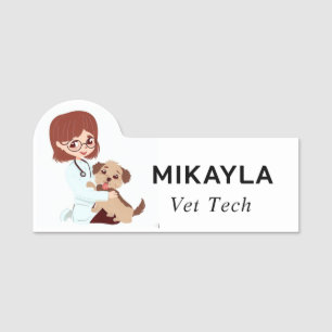 Männliche Tiere und Niedliche Welpen Namensschild