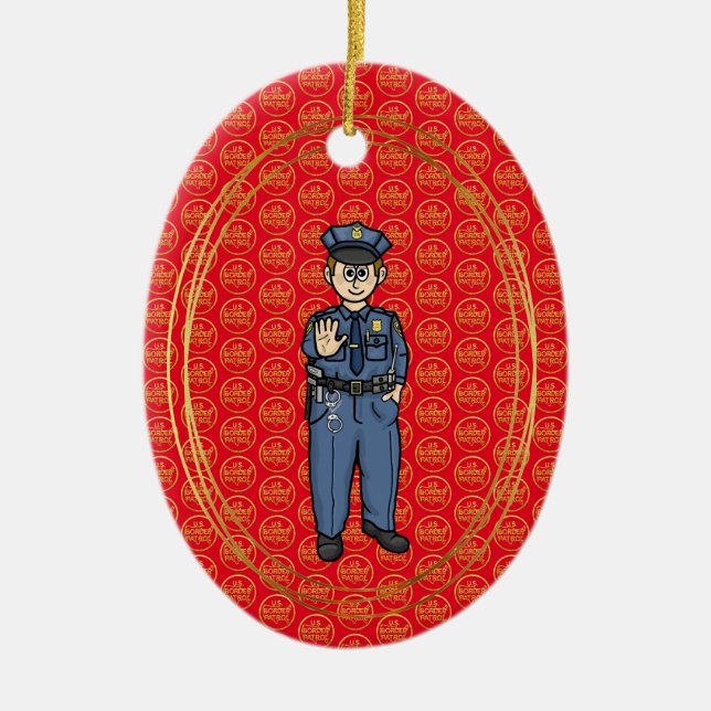 Männliche U.S. Border Patrol Agent Weihnachtsschmu Keramik Ornament