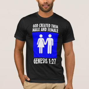 MÄNNLICHE UND WEIBLICHE CHRISTLICHE GENESIS 1:27 T T-Shirt